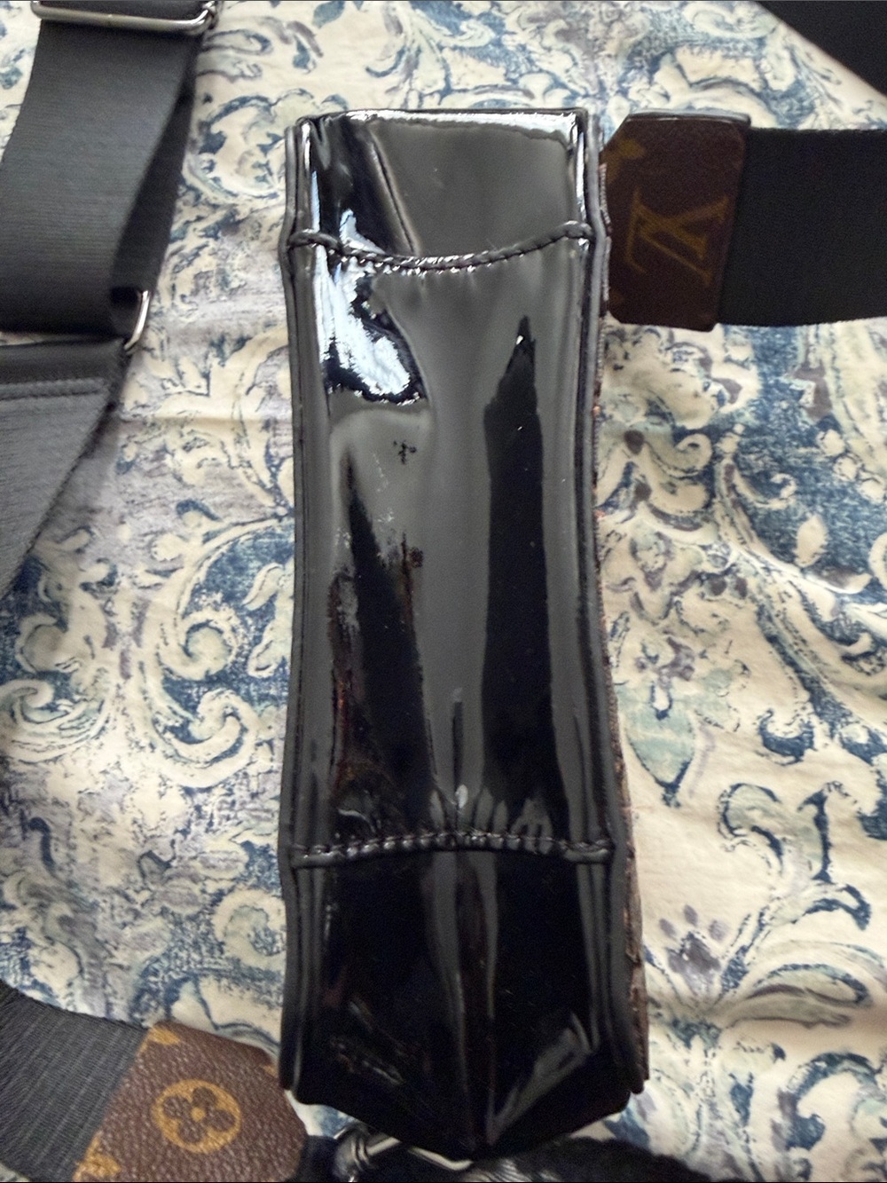 NWOT•Repurposed Mono Black and Brown Mini Crossbody Bag - Picture 8 of 10